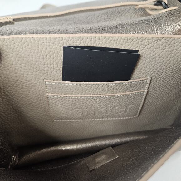 BOTKIER Leather Crossbody Valentina Flap Bag Color Wheat NWOT - Picture 11 of 16